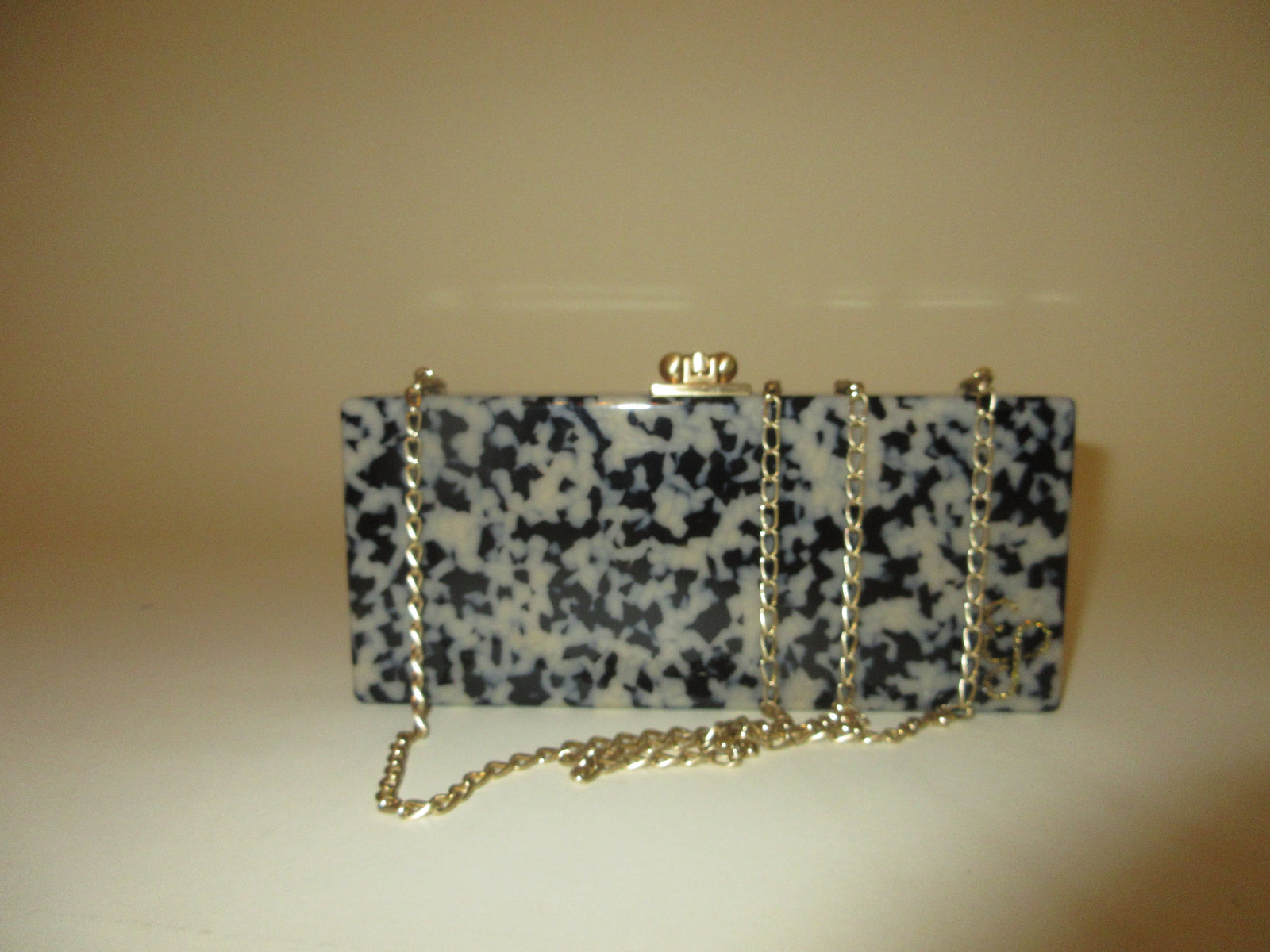 Box Clutch with Crossbody Chain in Sample Sale