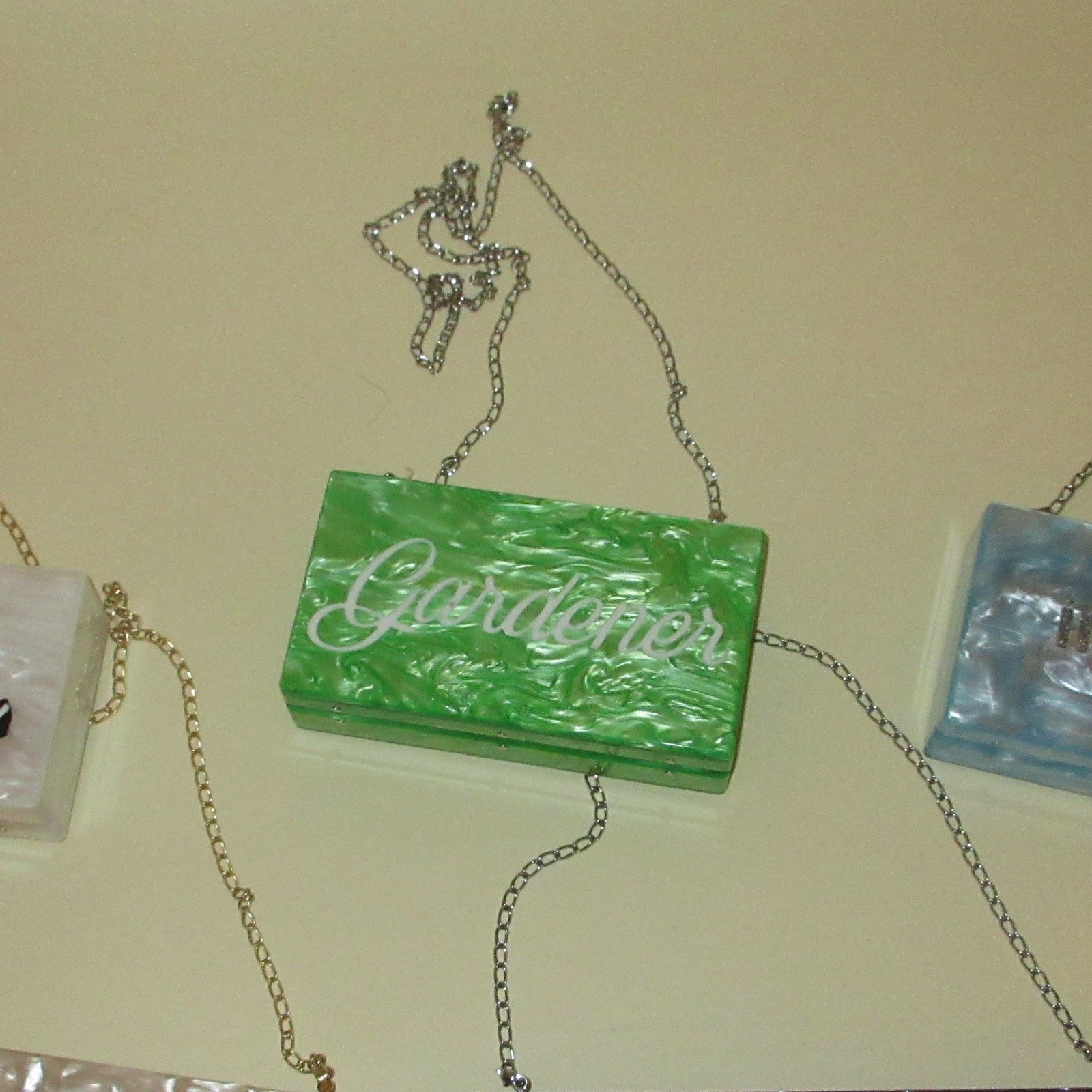 "Gardener" Green Acrylic Clutch in Sample Sale