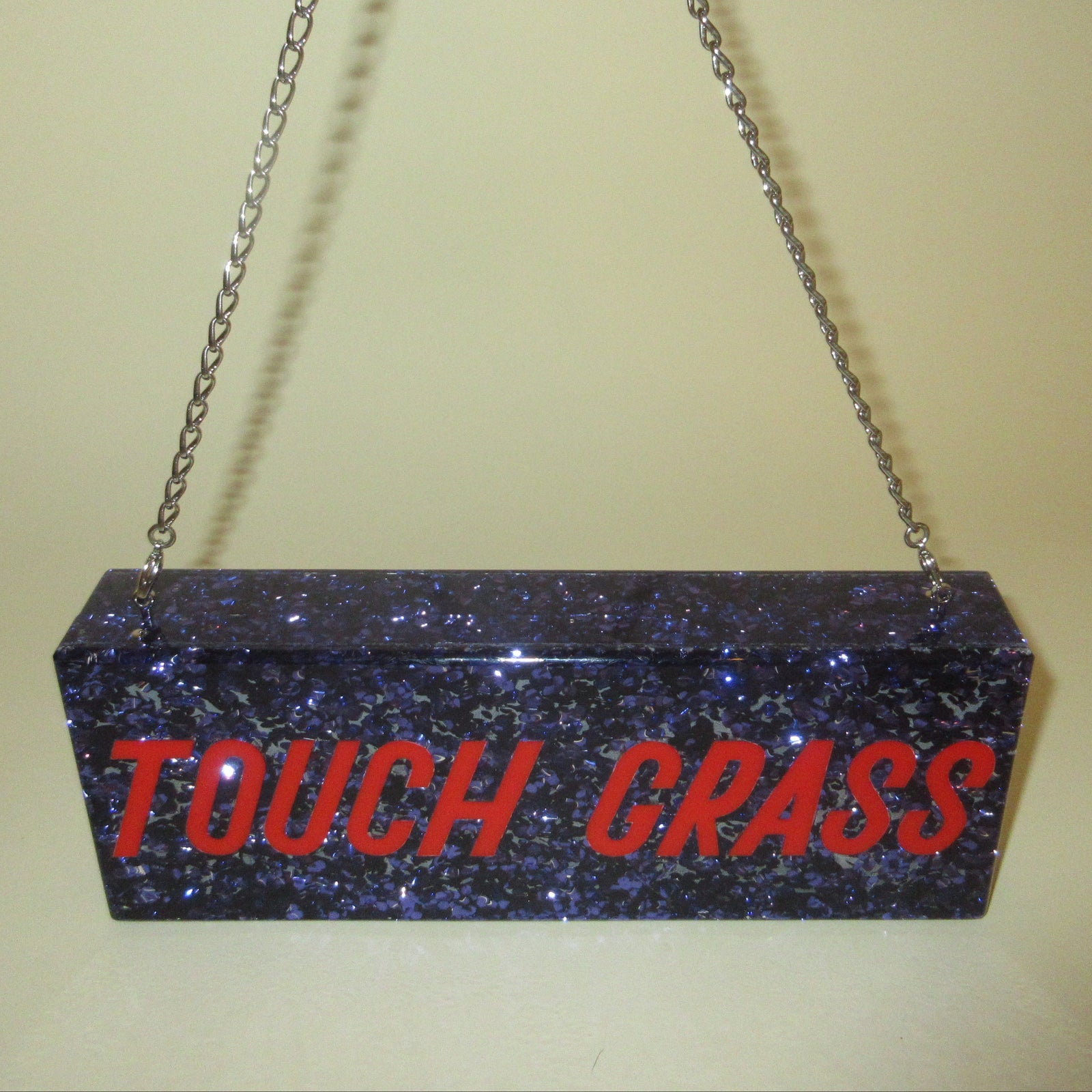 "Touch Grass" Acrylic Clutch in Sample Sale