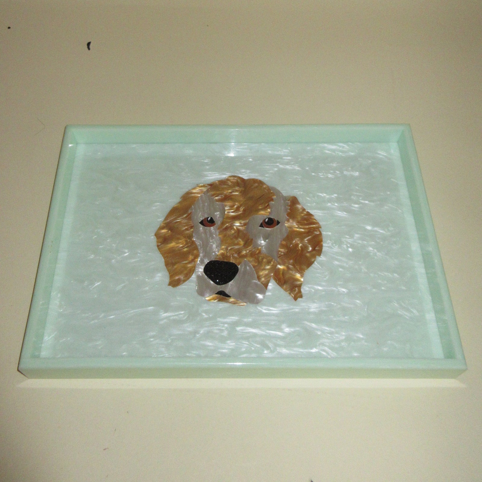 Mint Dog Portrait Tray in Sample Sale