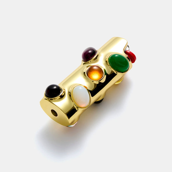 Edie Parker x Wes Anderson's Phoenician Scheme Lighter Case in Gold Multi-stone