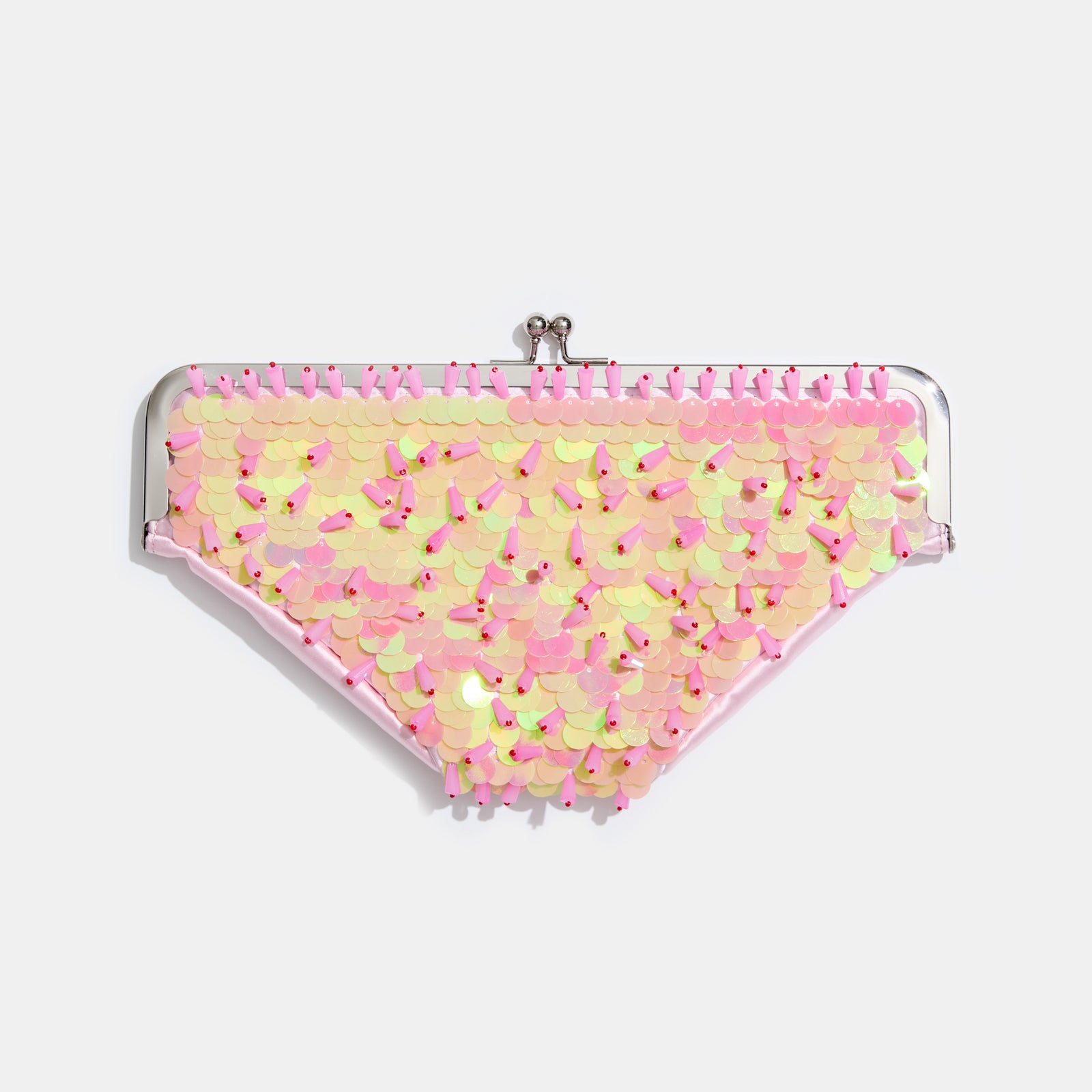 Undies Clutch in Pink Sequins