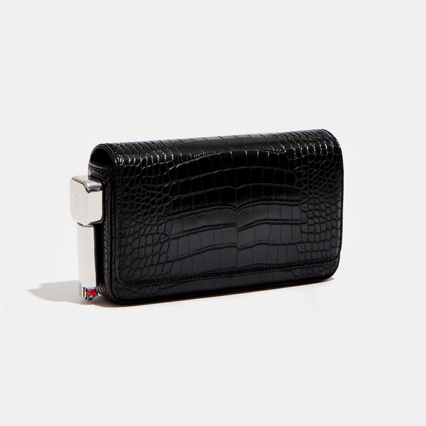 Burn Clutch in Patent Black Croc