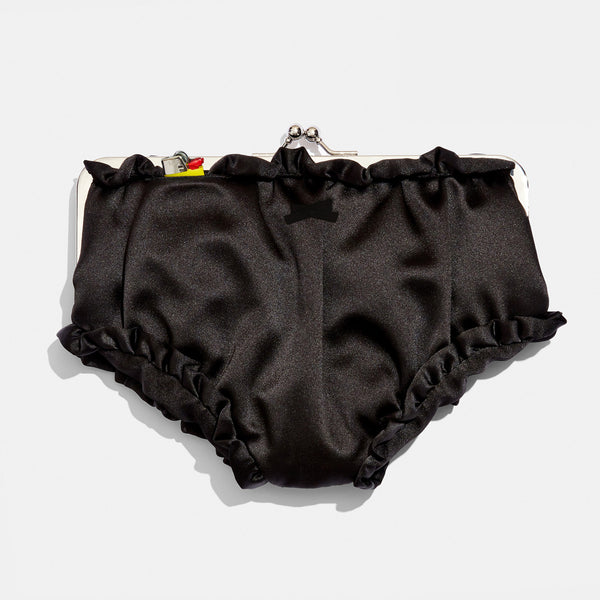 Undies Pouch in Black Satin