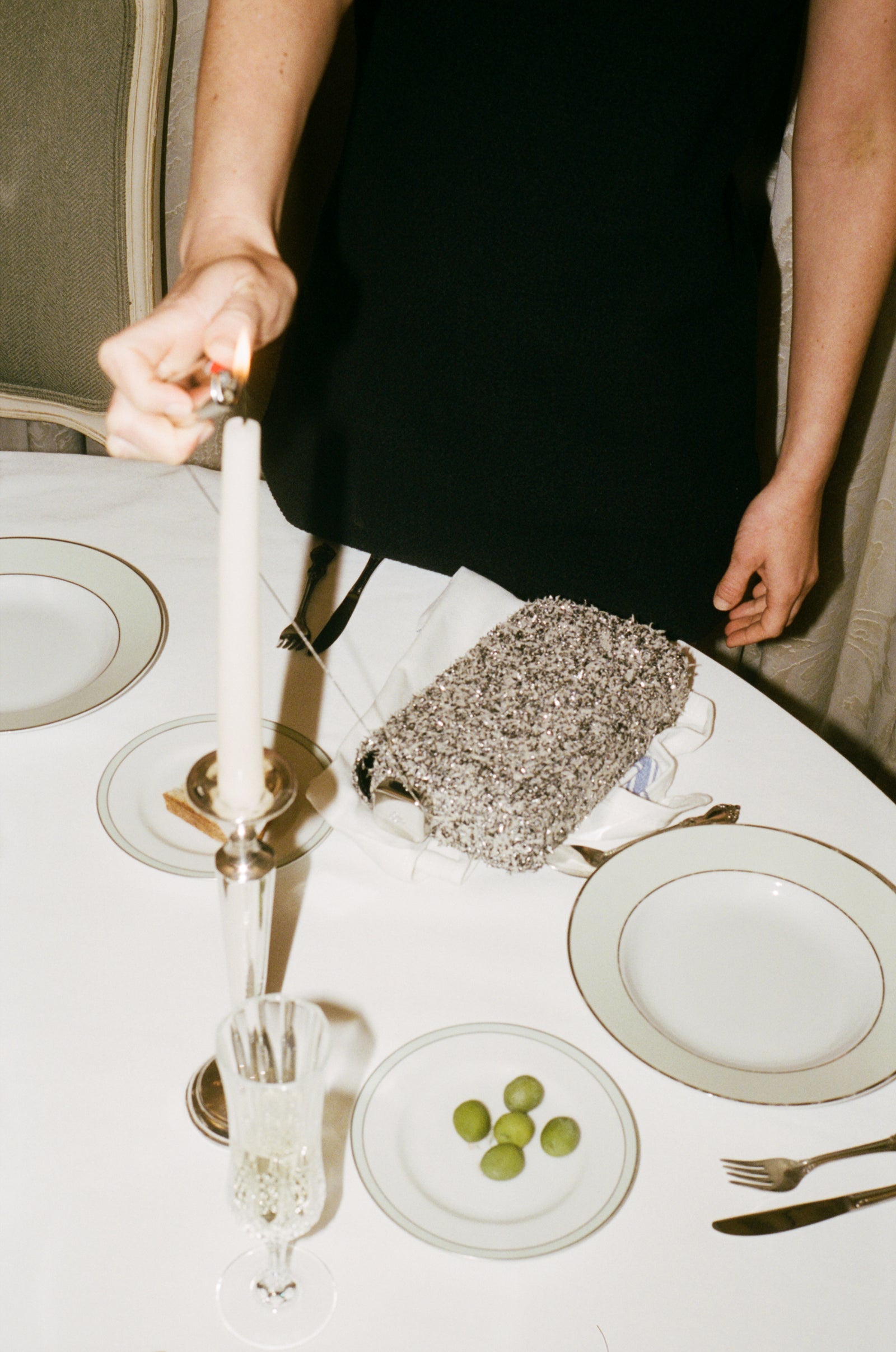 ST. JOHN X EDIE PARKER EYELASH Burn Clutch in SAMPLE SALE