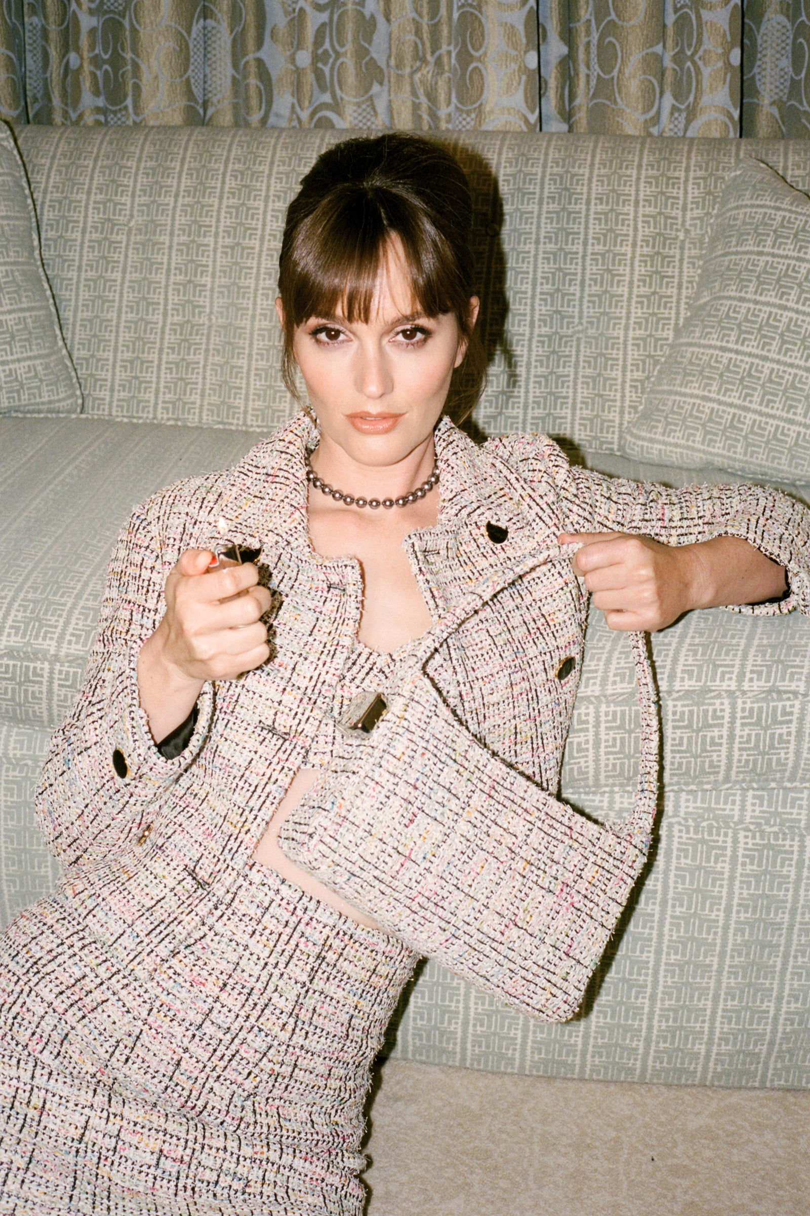ST. JOHN X EDIE PARKER TWEED Burn Bag in SAMPLE SALE