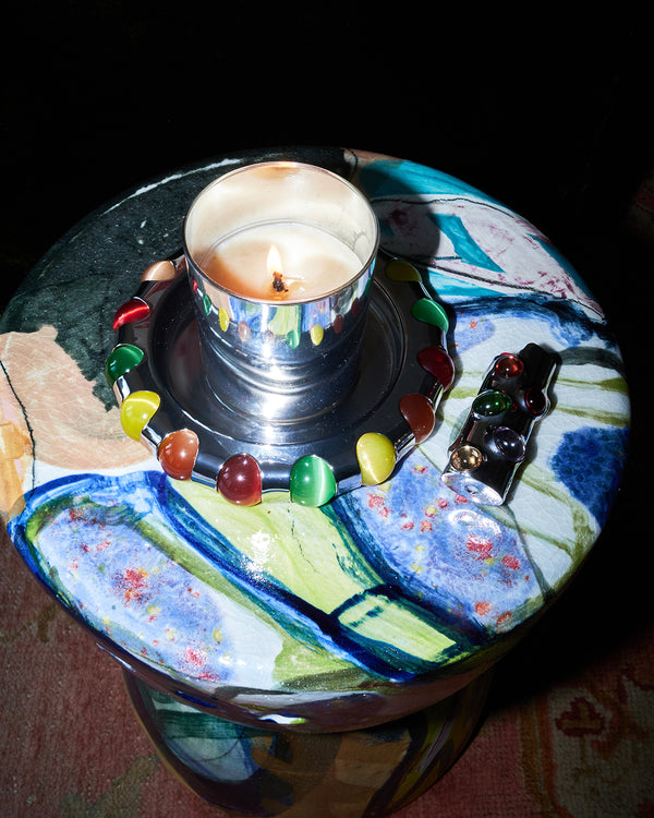 Rainbow Marbles Dish in Silver