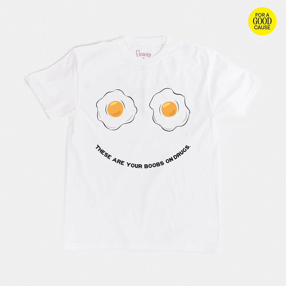 Boobs on Drugs Tee in White