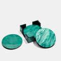 Round Coasters in Emerald Pearlescent Thumbnail