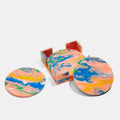 Round Coasters in Peach Swirl Thumbnail