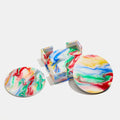 Round Coasters in White Swirl Thumbnail